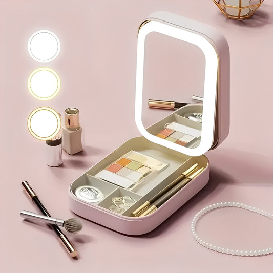 CleverCarry™ LED Mirror Makeup Storage Box