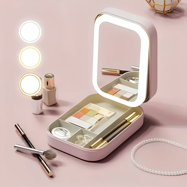 CleverCarry™ LED Mirror Makeup Storage Box