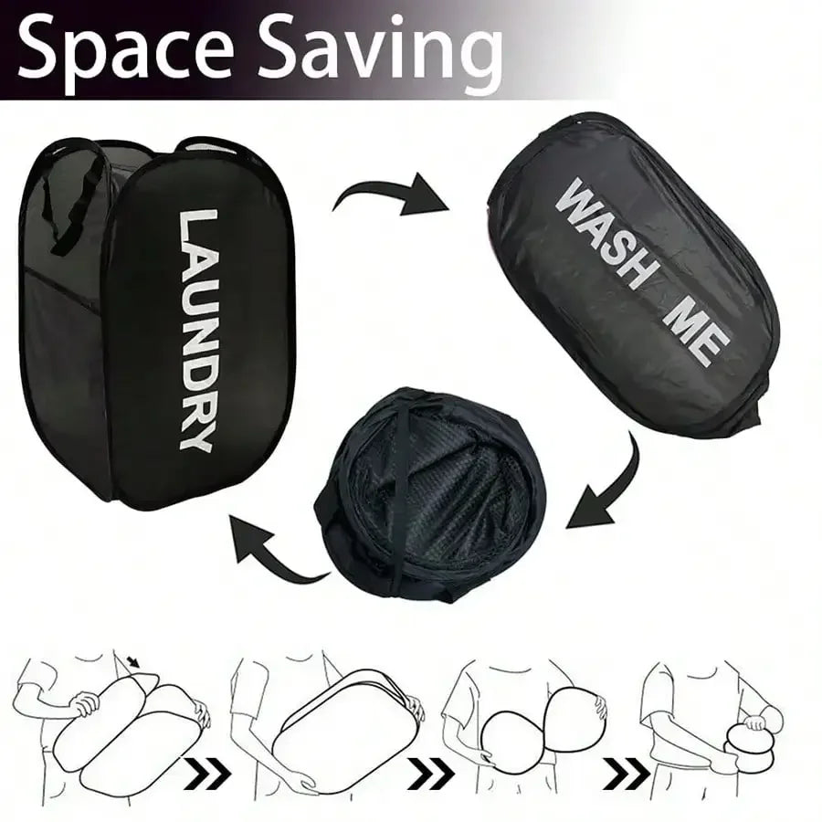 CleverCarry™ Laundry Basket – Space Saving, Foldable Hamper